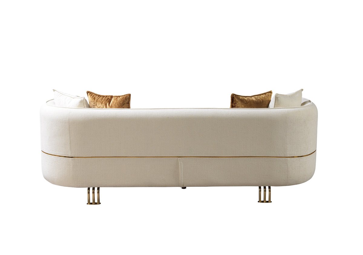Lilith Ivory Velvet Sofa 94"