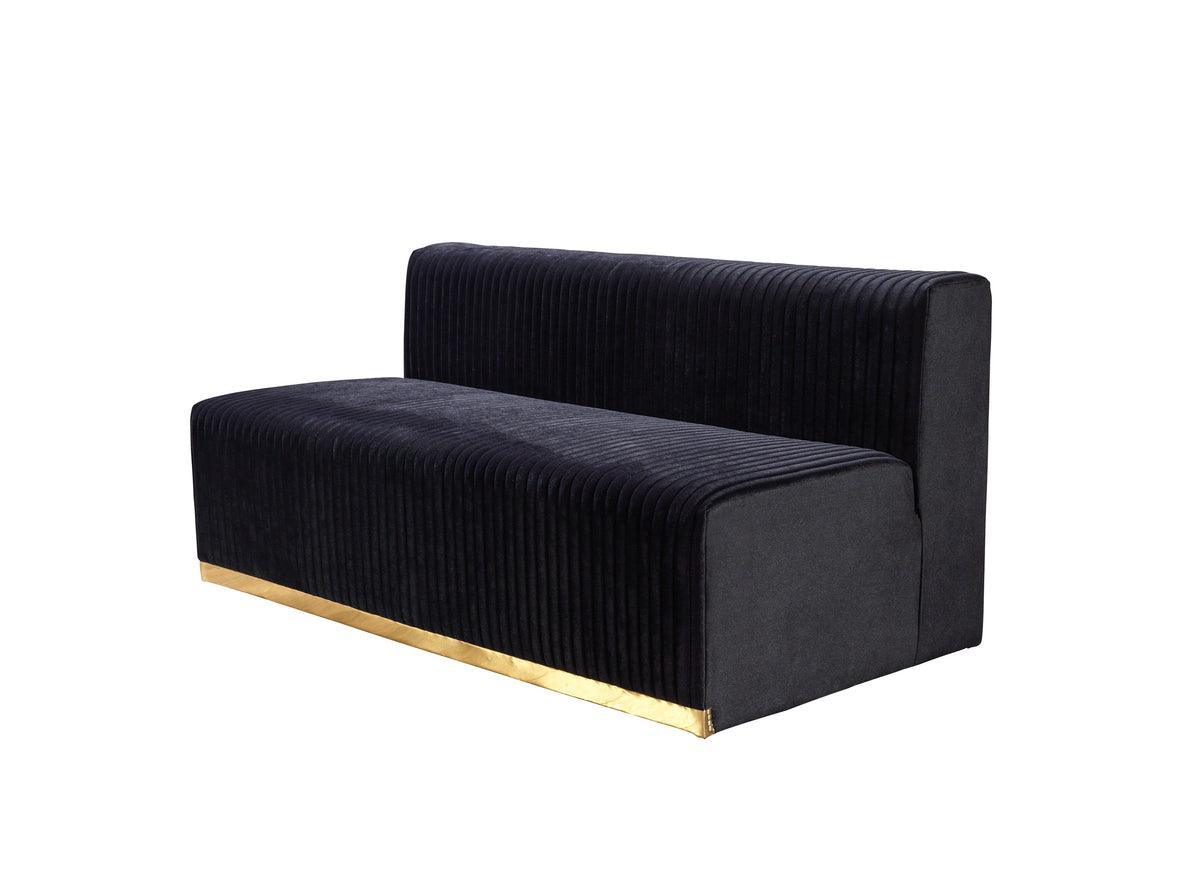 Elizabeth Black Velvet 4-Piece Sectional - Ella Furniture