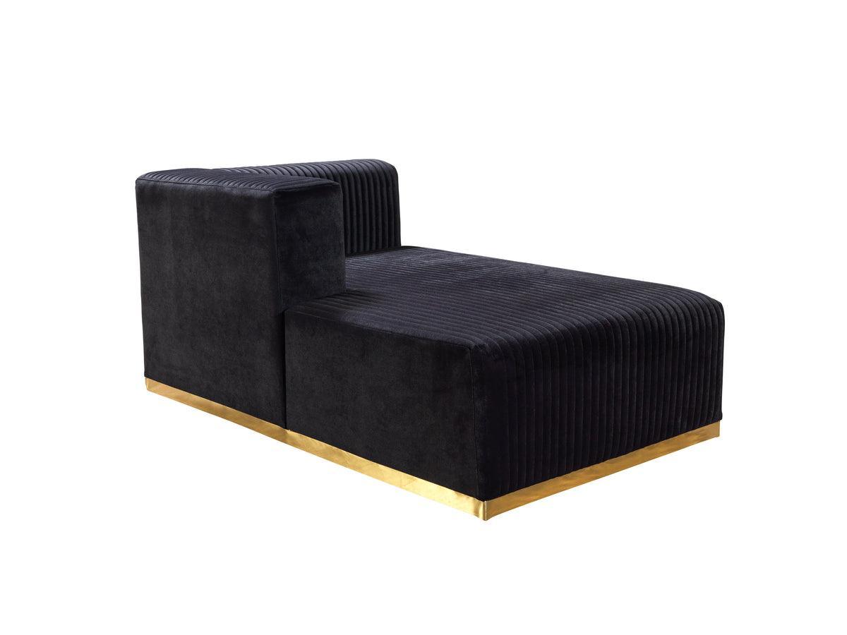 Elizabeth Black Velvet 4-Piece Sectional - Ella Furniture