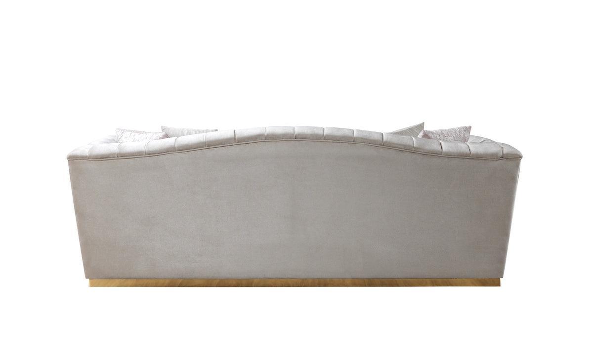 Milena Ivory Velvet Sofa & Loveseat - Ella Furniture