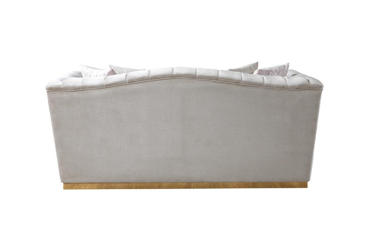 Milena Ivory Velvet Sofa & Loveseat - Ella Furniture