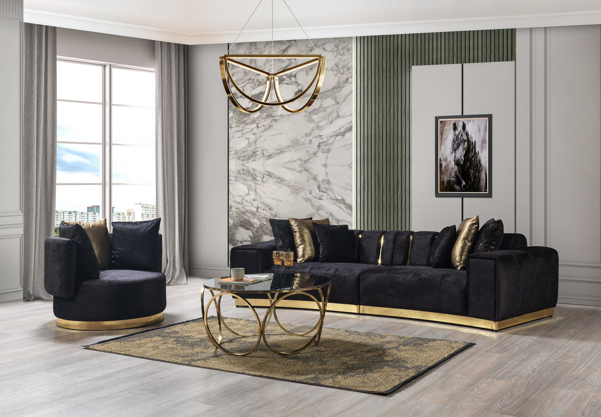 Anne Black Velvet Chair