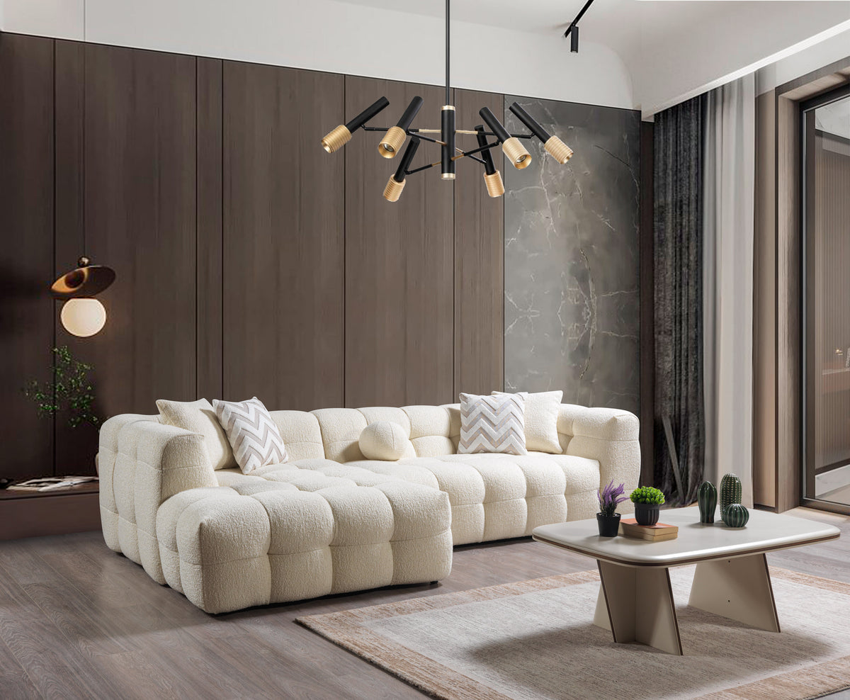 Ivy Ivory Boucle LAF 110" Sectional view 2