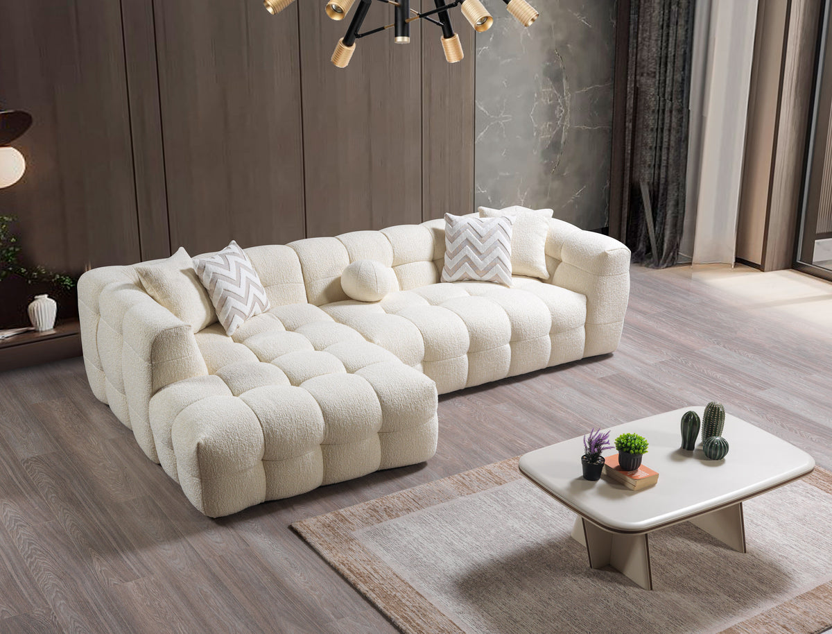 Ivy Ivory Boucle LAF 110" Sectional view 3