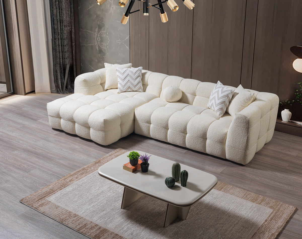 Ivy Ivory Boucle LAF 110" Sectional view 5