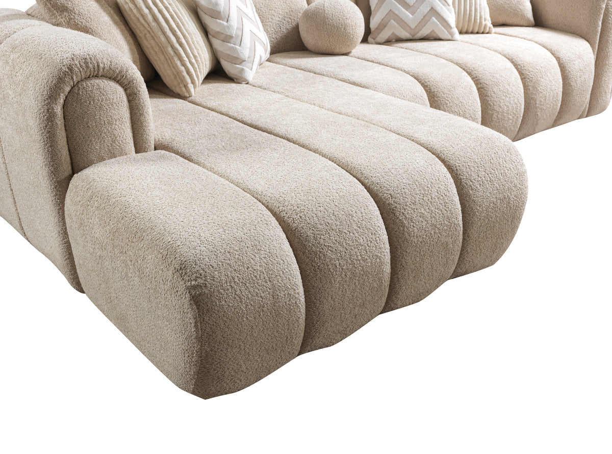 Elly Sand Boucle LAF 115" Sectional