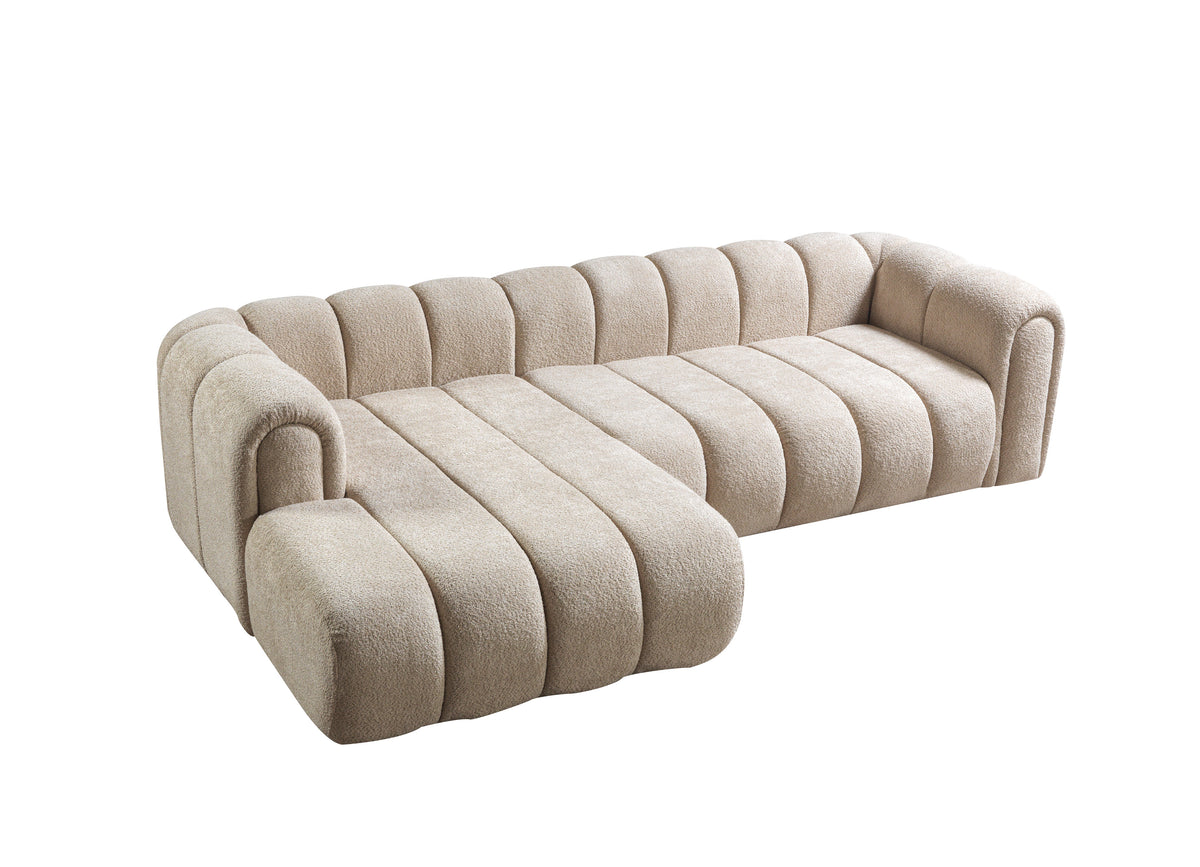 Elly Sand Boucle LAF 115" Sectional