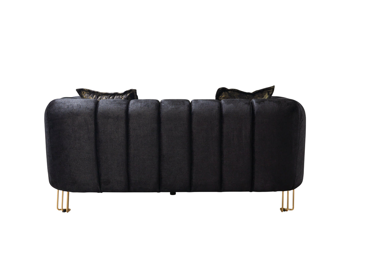 Santana Black Velvet Loveseat view 7