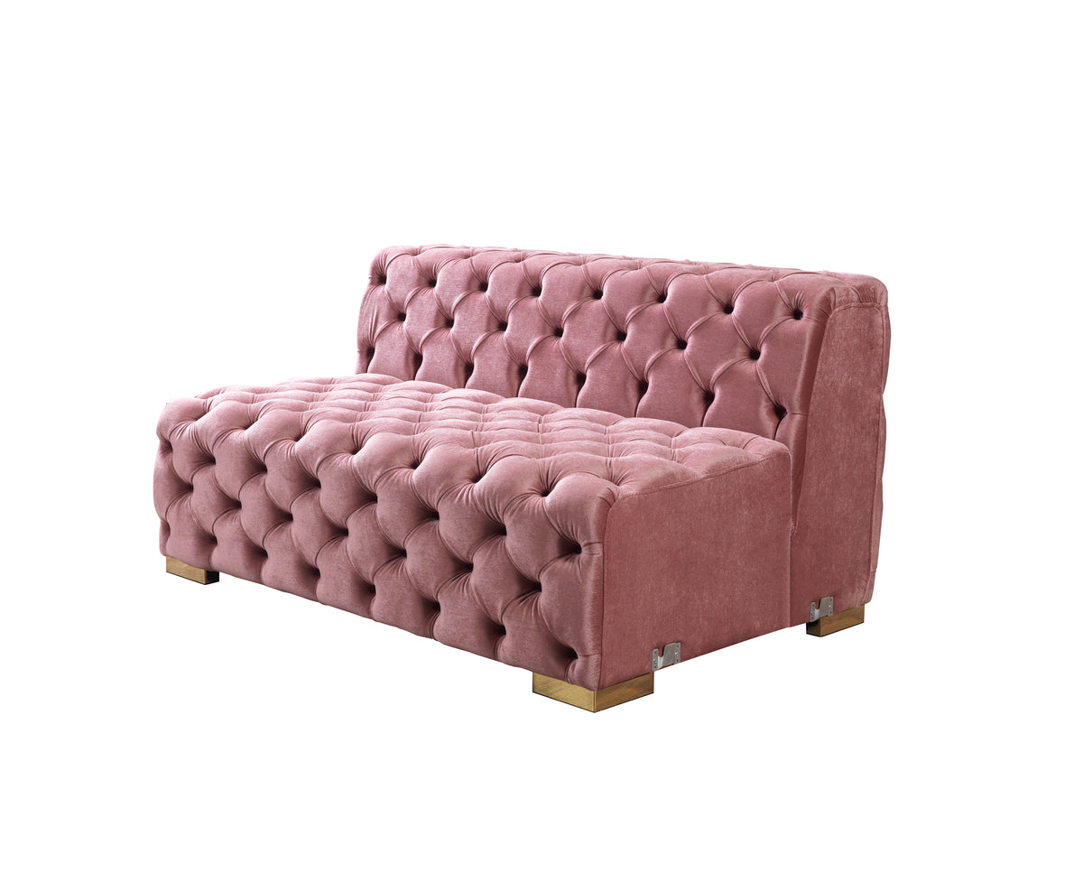 Seva Pink Velvet Double Chaise 138" Sectional