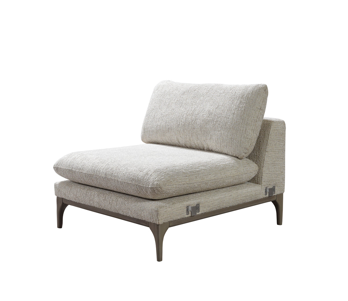 Alexis Ivory Linen 3-Piece Curved 126" Sectional with Ottoman