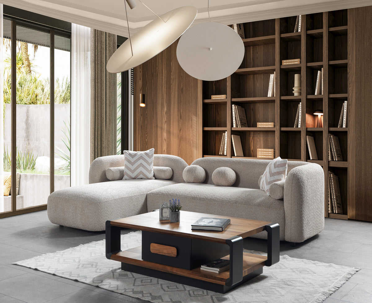 Hanna Sand Boucle LAF 110" Sectional