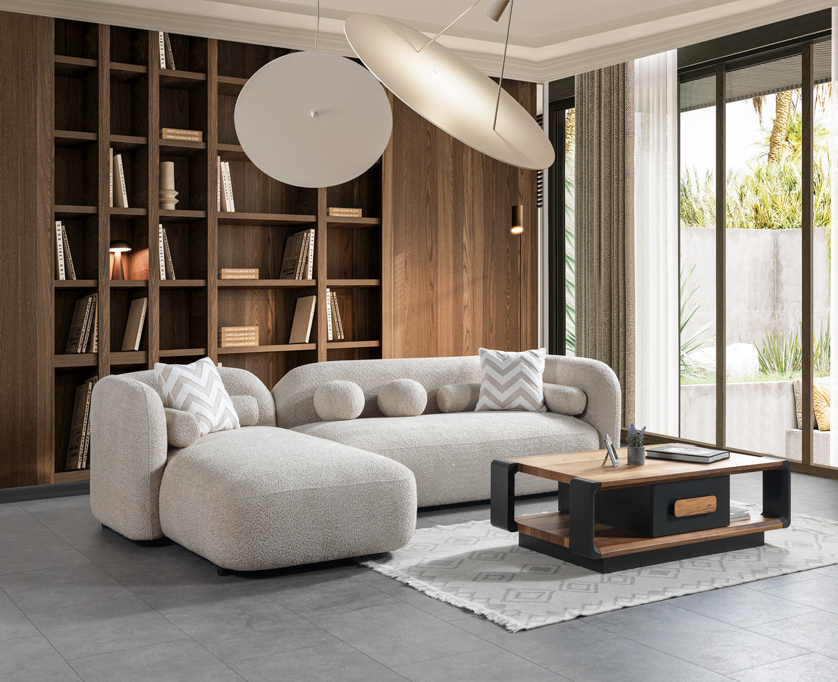 Hanna Sand Boucle LAF 110" Sectional