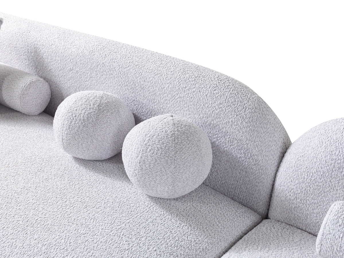 Hanna Gray Boucle RAF 110" Sectional