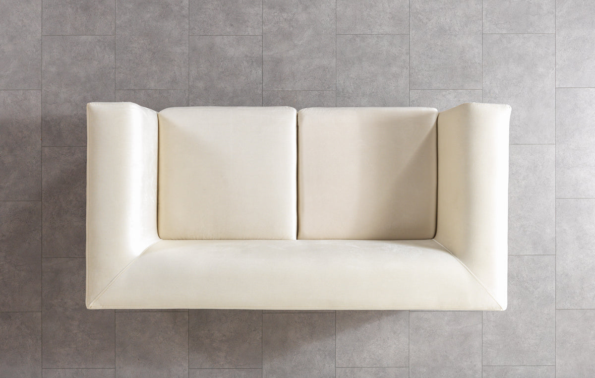 Belly Ivory Velvet Sofa 92" & Loveseat 76"