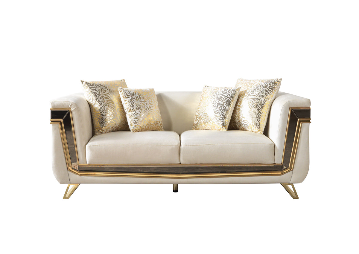 Belly Ivory Velvet Sofa 92" & Loveseat 76"