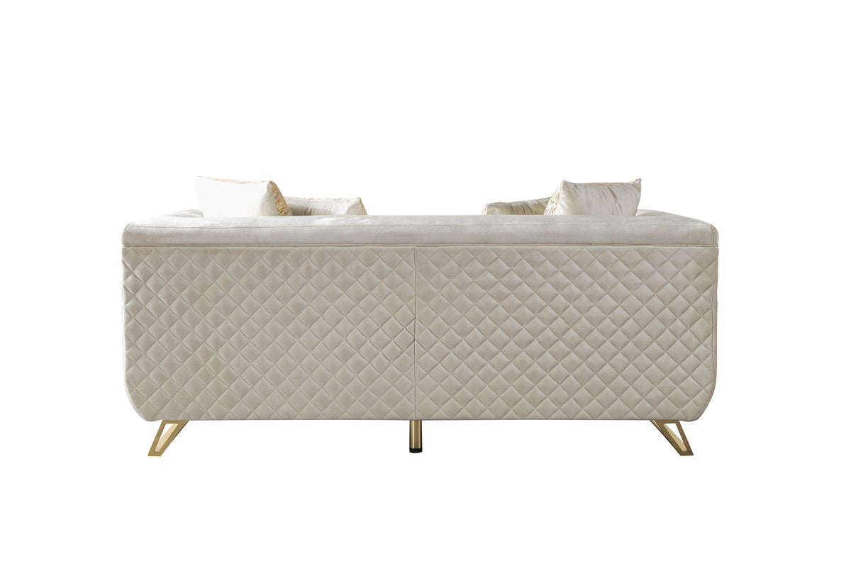Belly Ivory Velvet Sofa 92" & Loveseat 76"