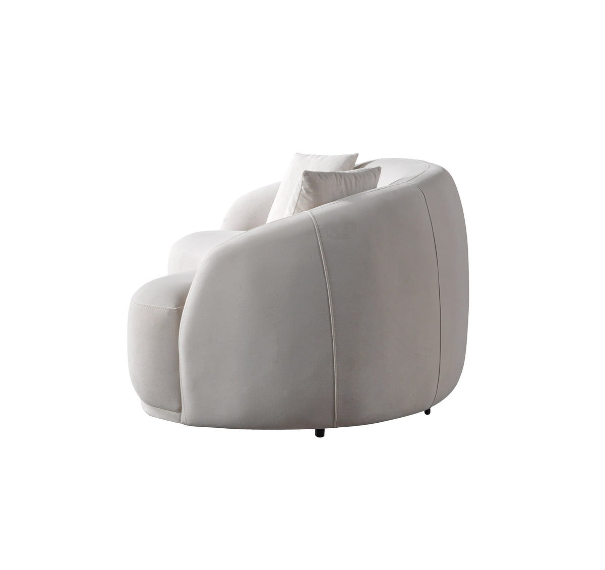 Emily Ivory Velvet Loveseat 81"