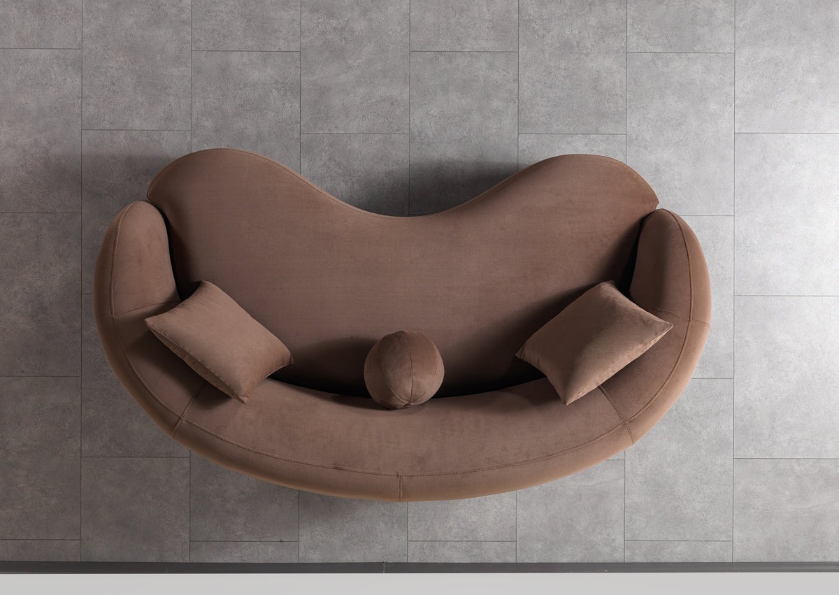 Emily Coffee Velvet Sofa 91" & Loveseat 81"