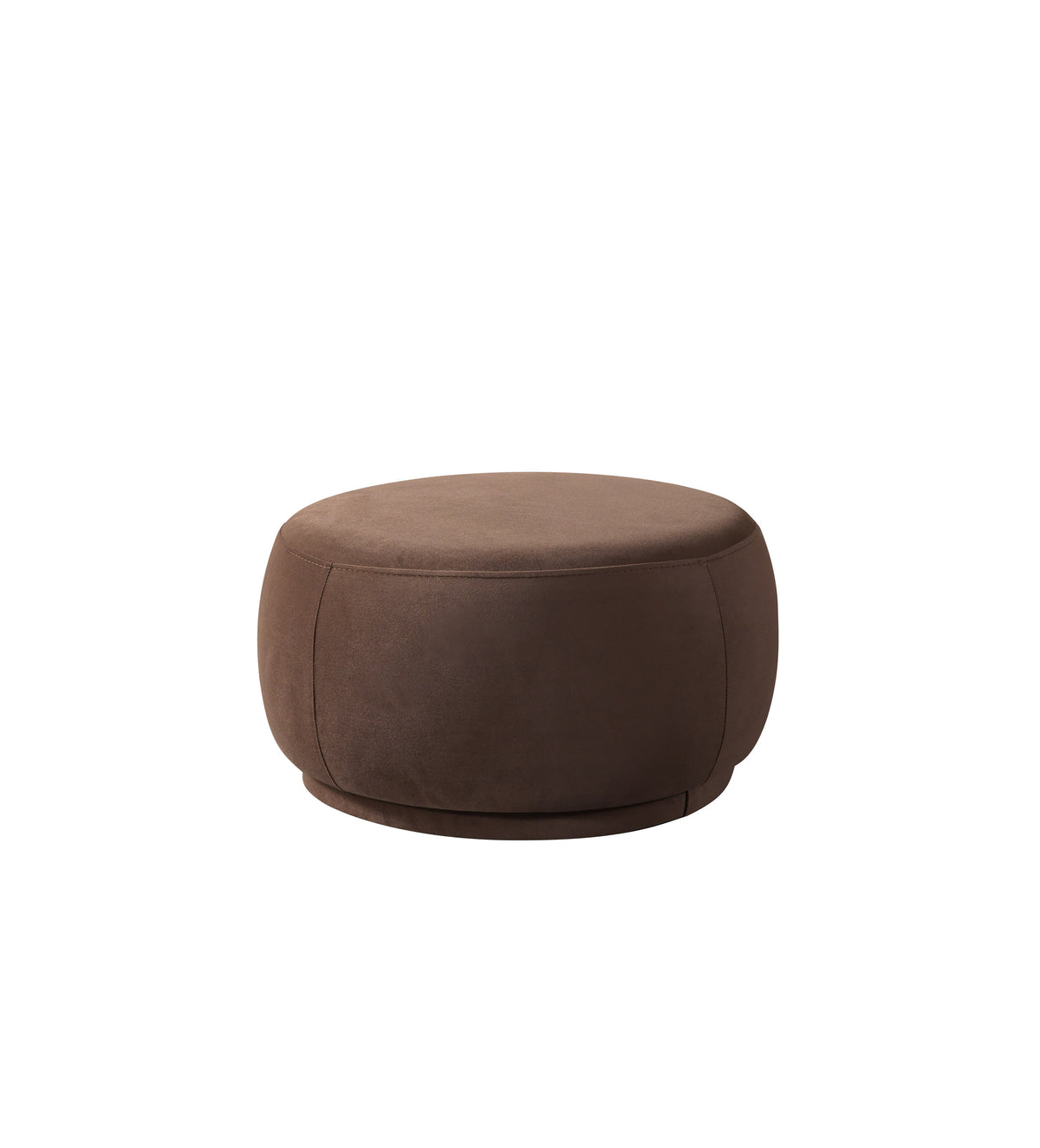 Ava Coffee Velvet Round Ottoman