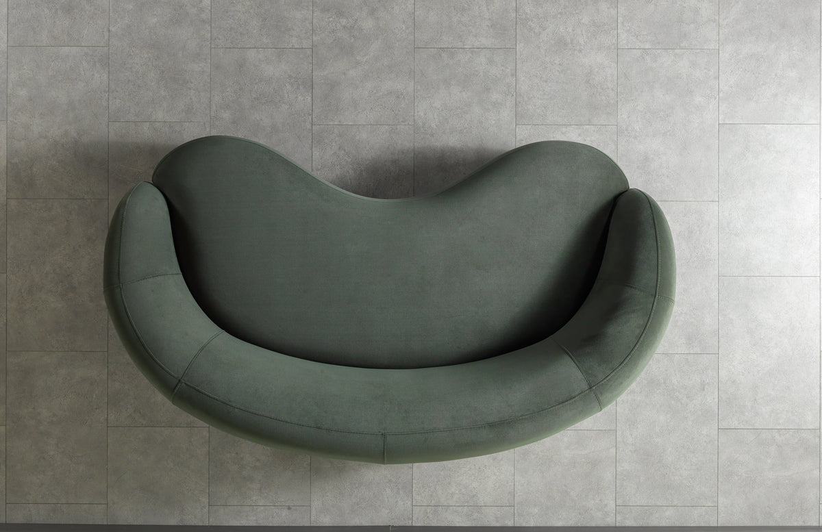 Emily Green Velvet Sofa 91" & Loveseat 81"