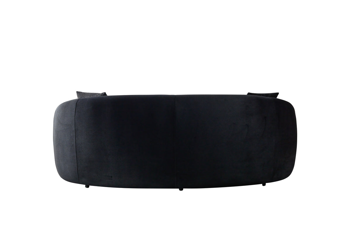 Emily Black Velvet Sofa 91" & Loveseat 81"