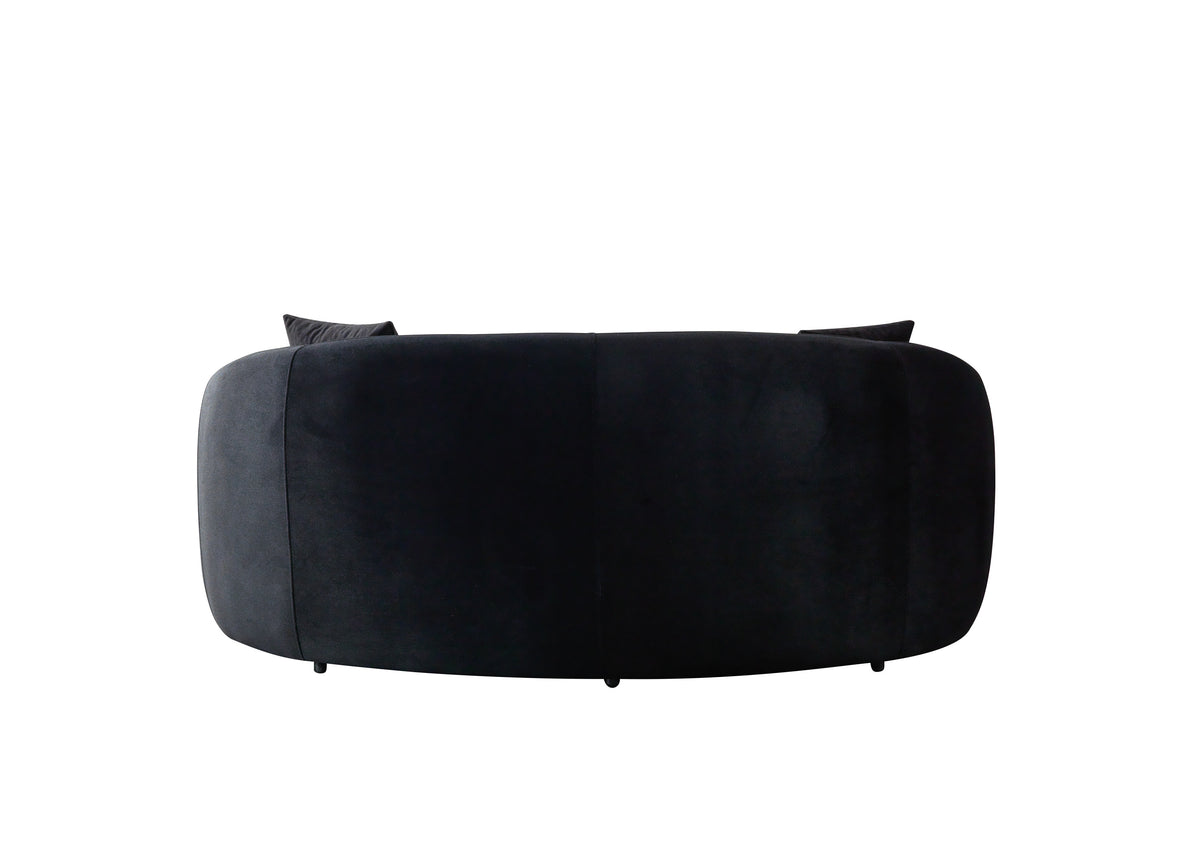 Emily Black Velvet Sofa 91" & Loveseat 81"