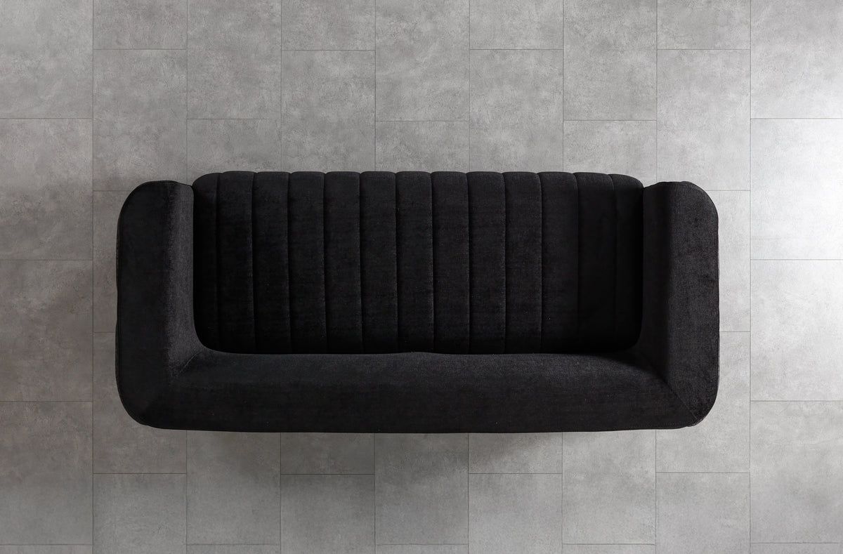 Carlina Black Velvet Sofa view 6