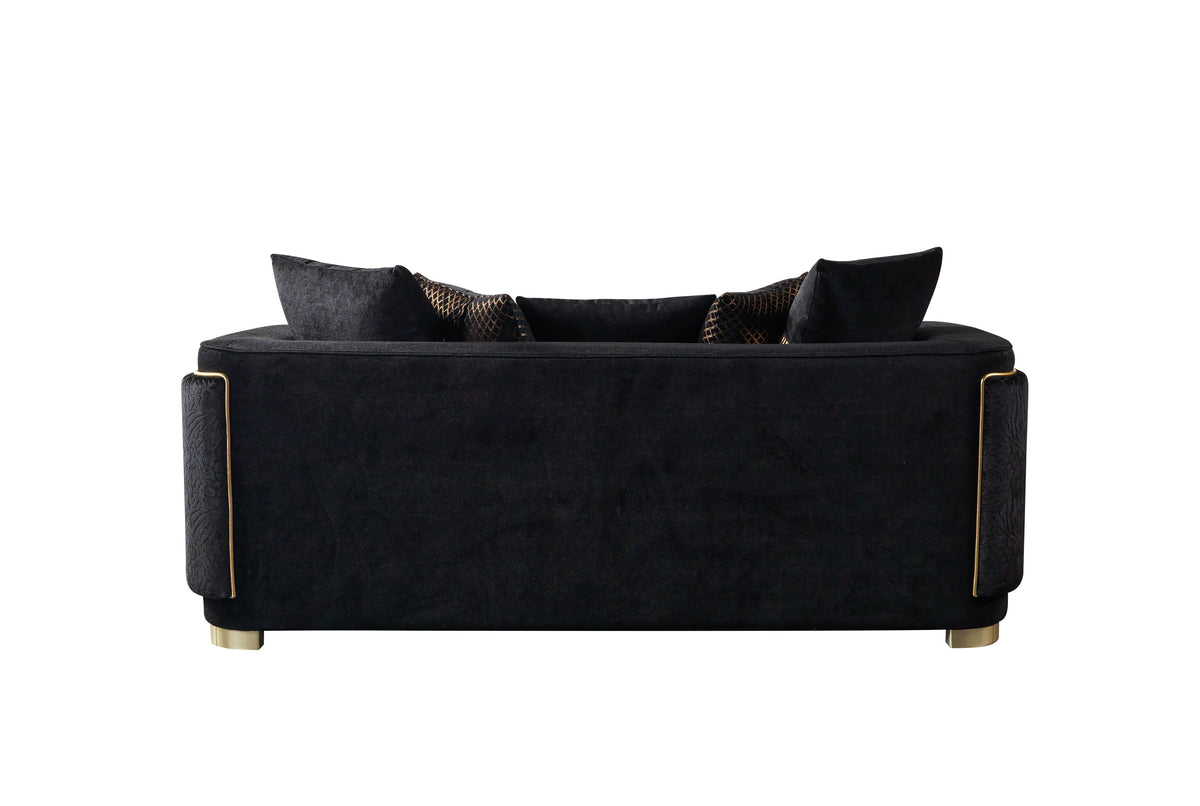 Carlina Black Velvet Sofa & Loveseat view 14