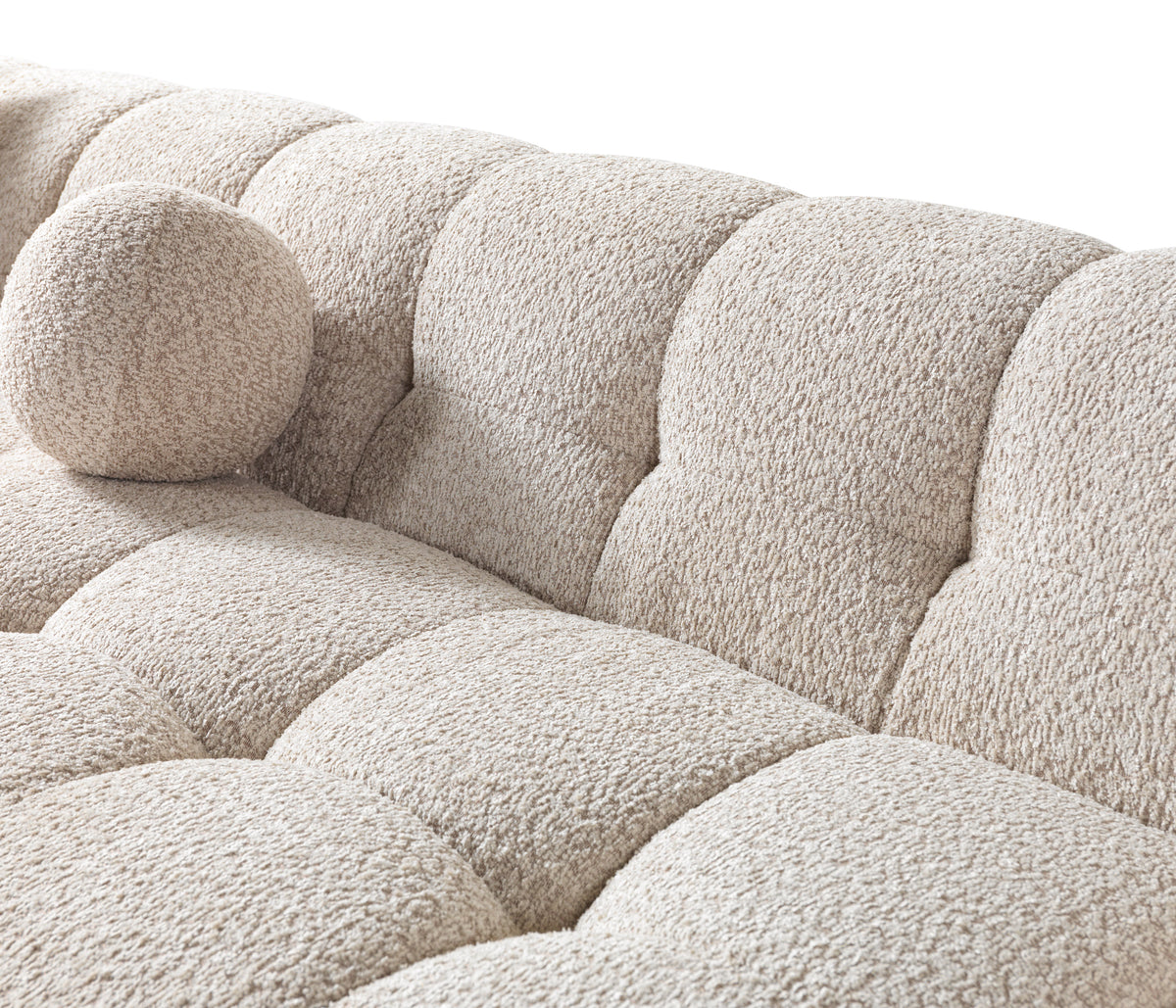 Ivy Sand Boucle Double Chaise 146" Sectional view 11