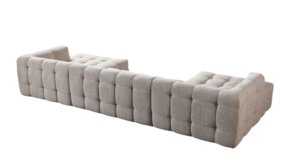 Ivy Sand Boucle Double Chaise 146" Sectional view 17
