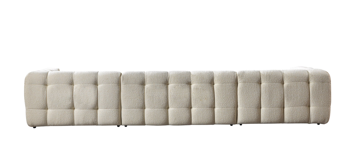 Ivy Ivory Boucle Double Chaise 146" Sectional view 16