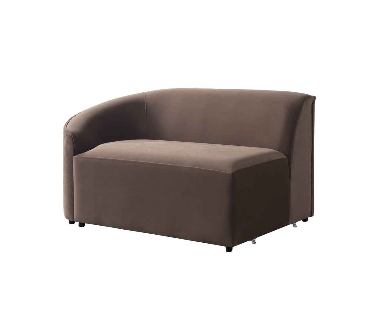 Cloe Coffee Velvet Curved 134" RAF Sectional view 13