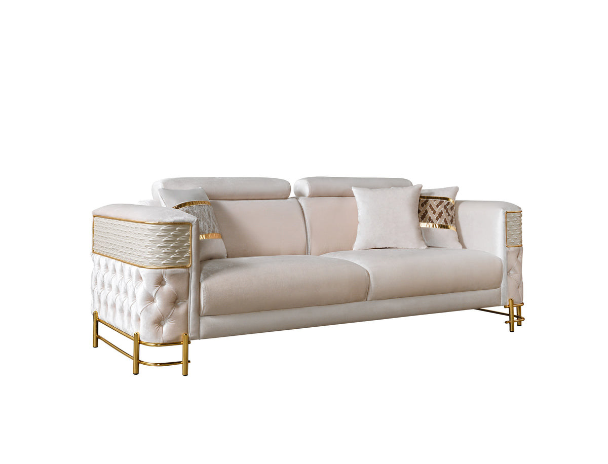 Fabiana Ivory Velvet Sofa view 12