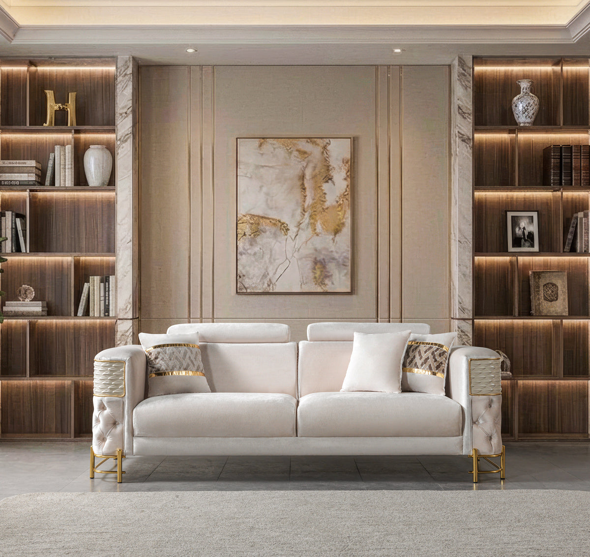 Fabiana Ivory Velvet Sofa from Ella Furniture
