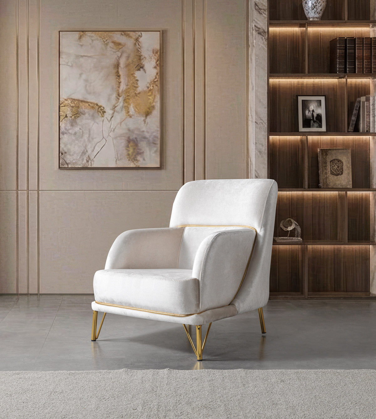 Fabiana Ivory Velvet Sofa & Loveseat view 20
