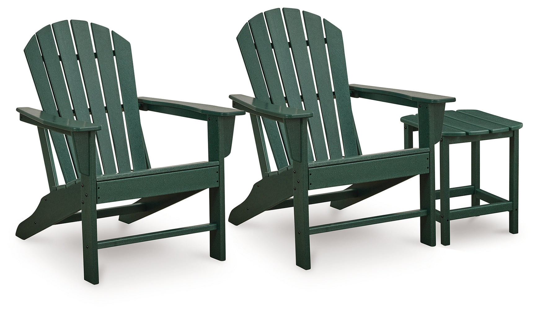 Sundown Green Shores 2 Adirondack Chairs with End table