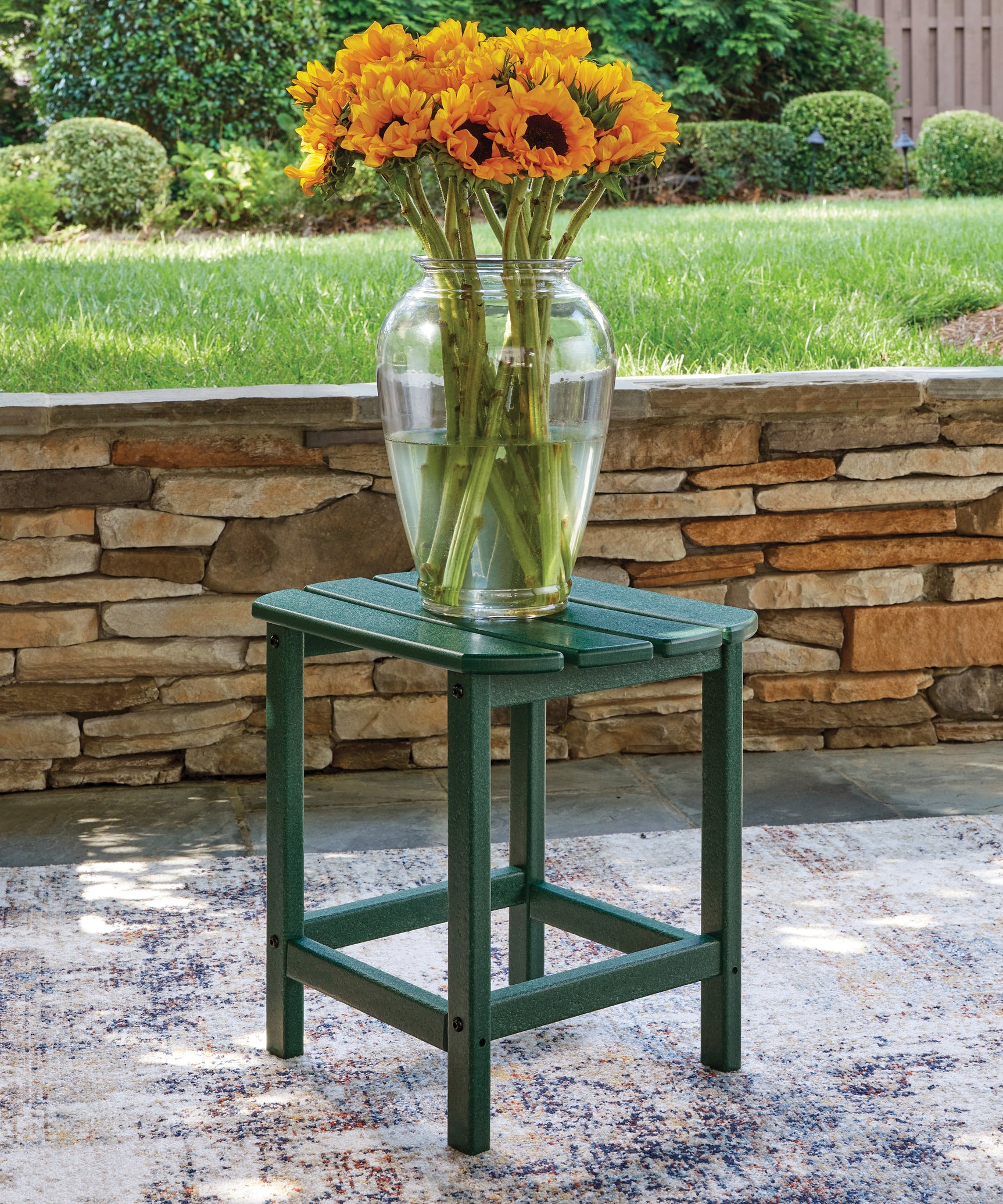 Sundown Green Shores 2 Adirondack Chairs with End table