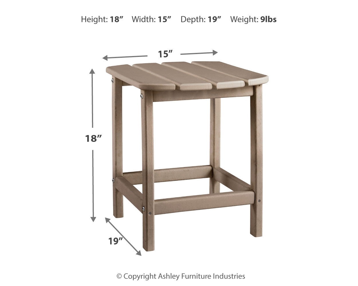Sundown Driftwood Treasure Outdoor Chair with End Table
