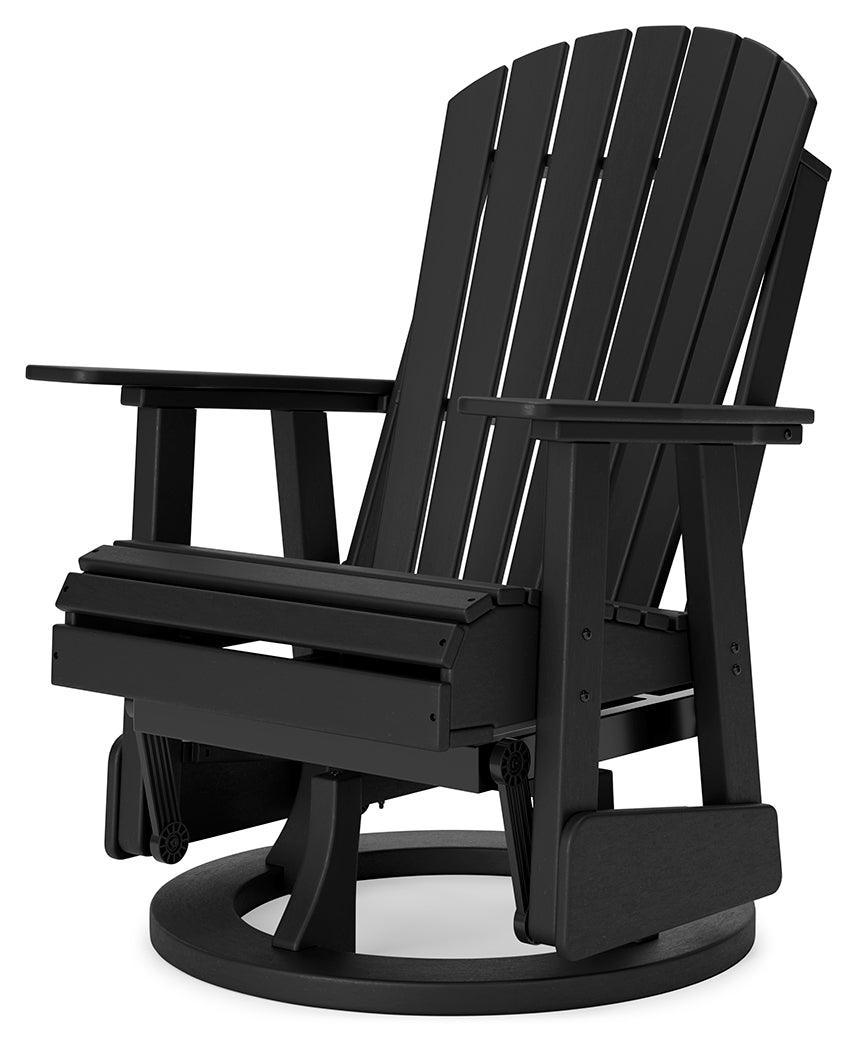 Hyland Wave Black Outdoor Swivel Glider Chair - Ella Furniture