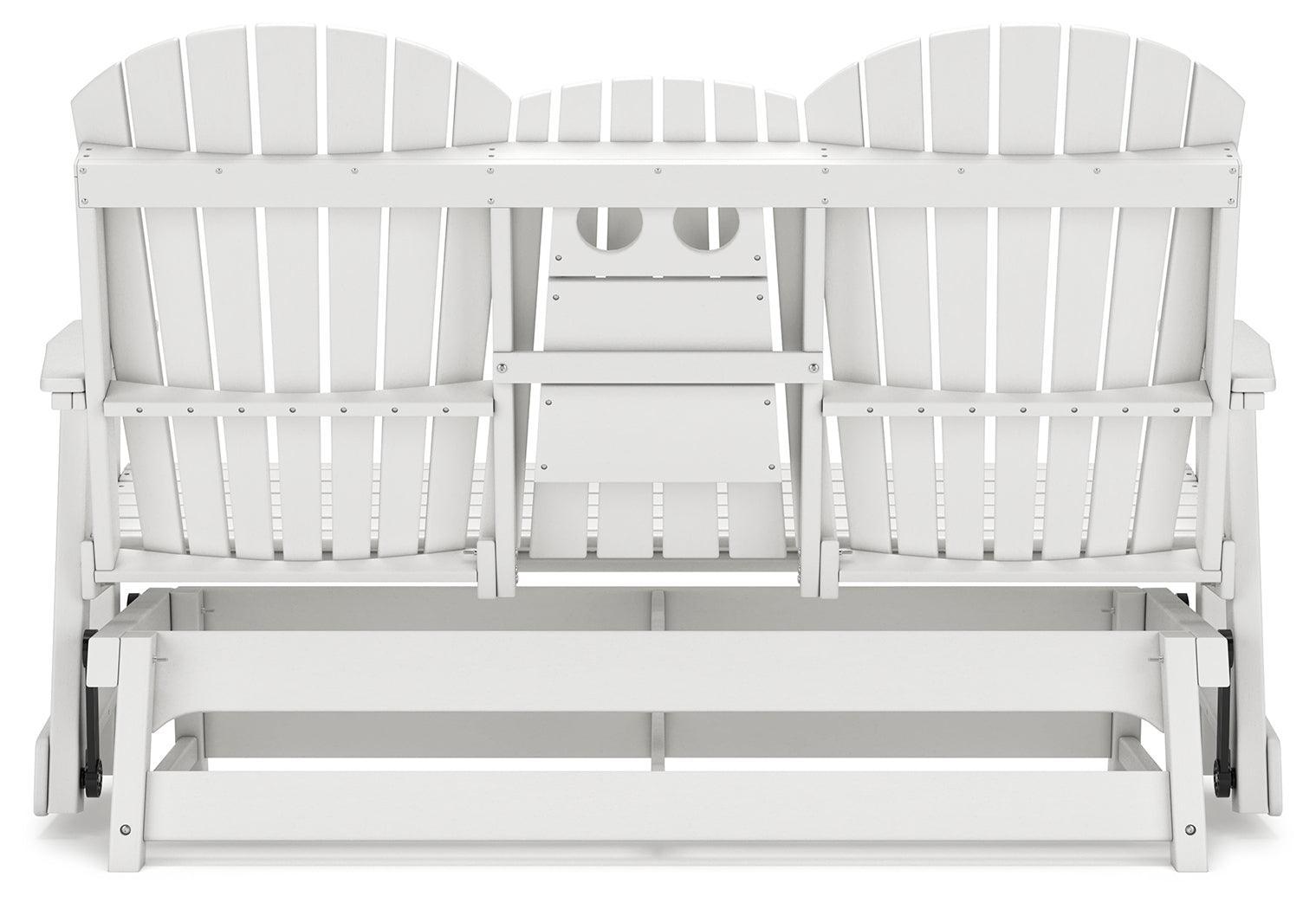 Hyland Wave White Outdoor Glider Loveseat - Ella Furniture