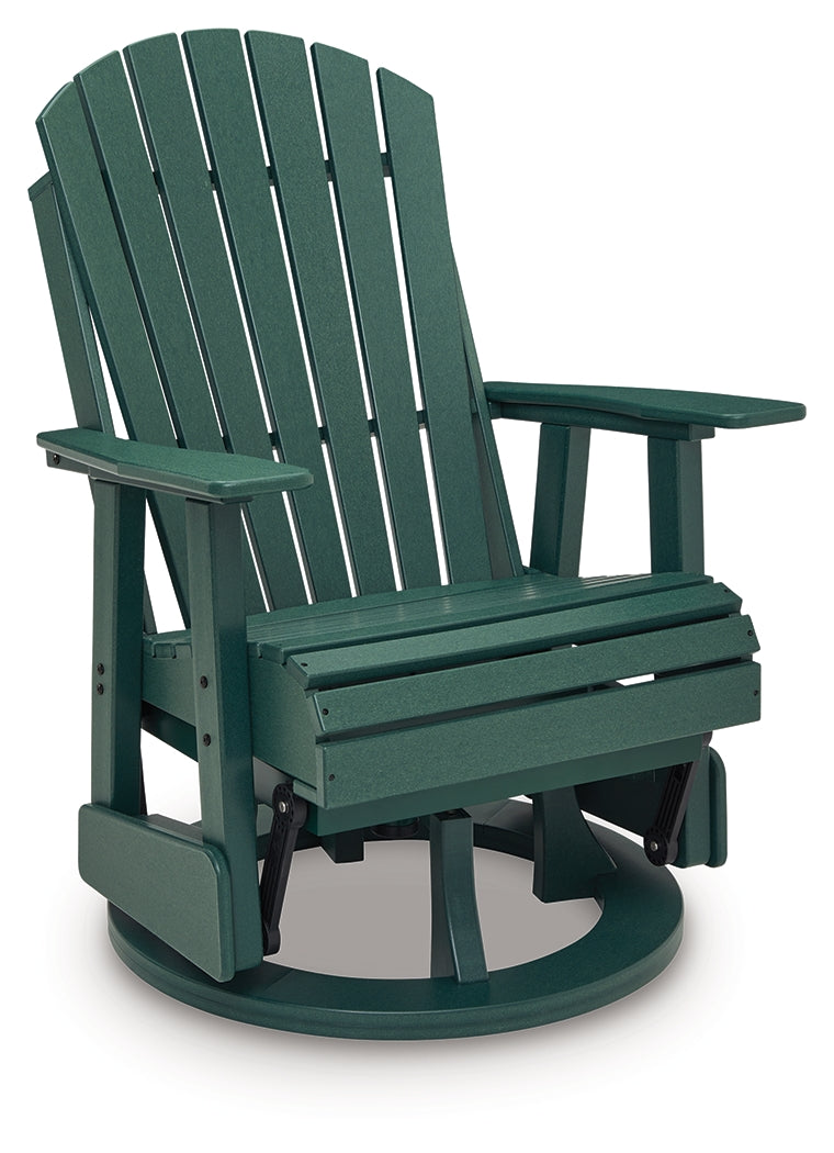 Shell Beach Green Outdoor Swivel Glider Chair