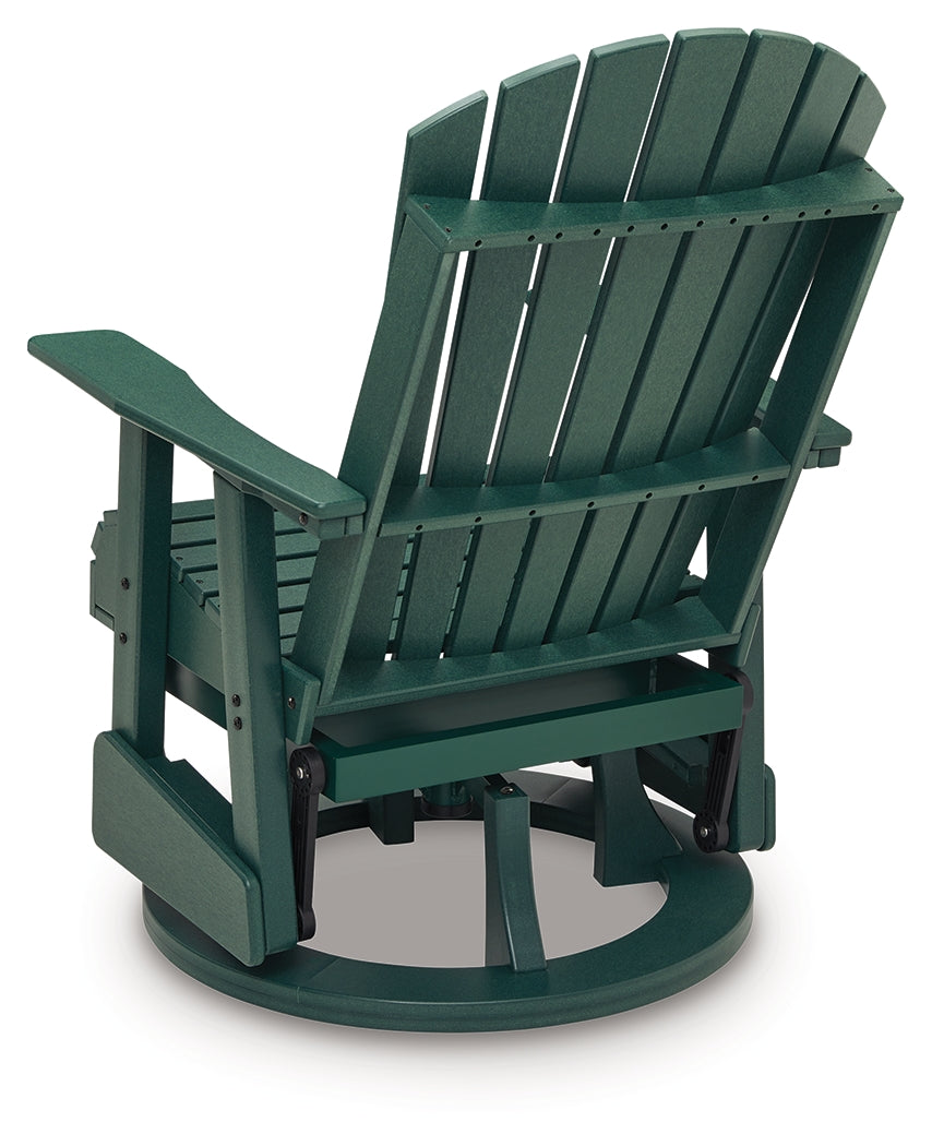 Shell Beach Green Outdoor Swivel Glider Chair