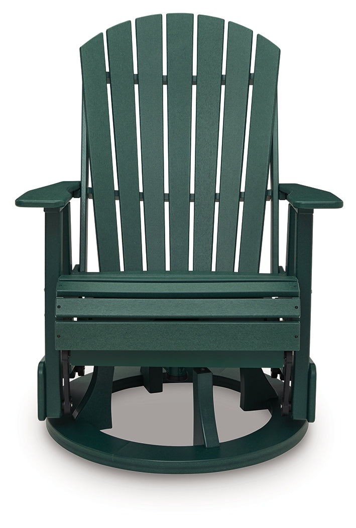 Shell Beach Green Outdoor Swivel Glider Chair