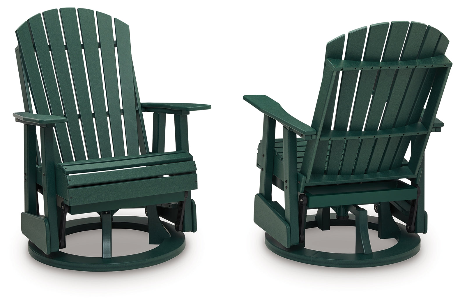 Shell Beach Green Outdoor Swivel Glider Chair