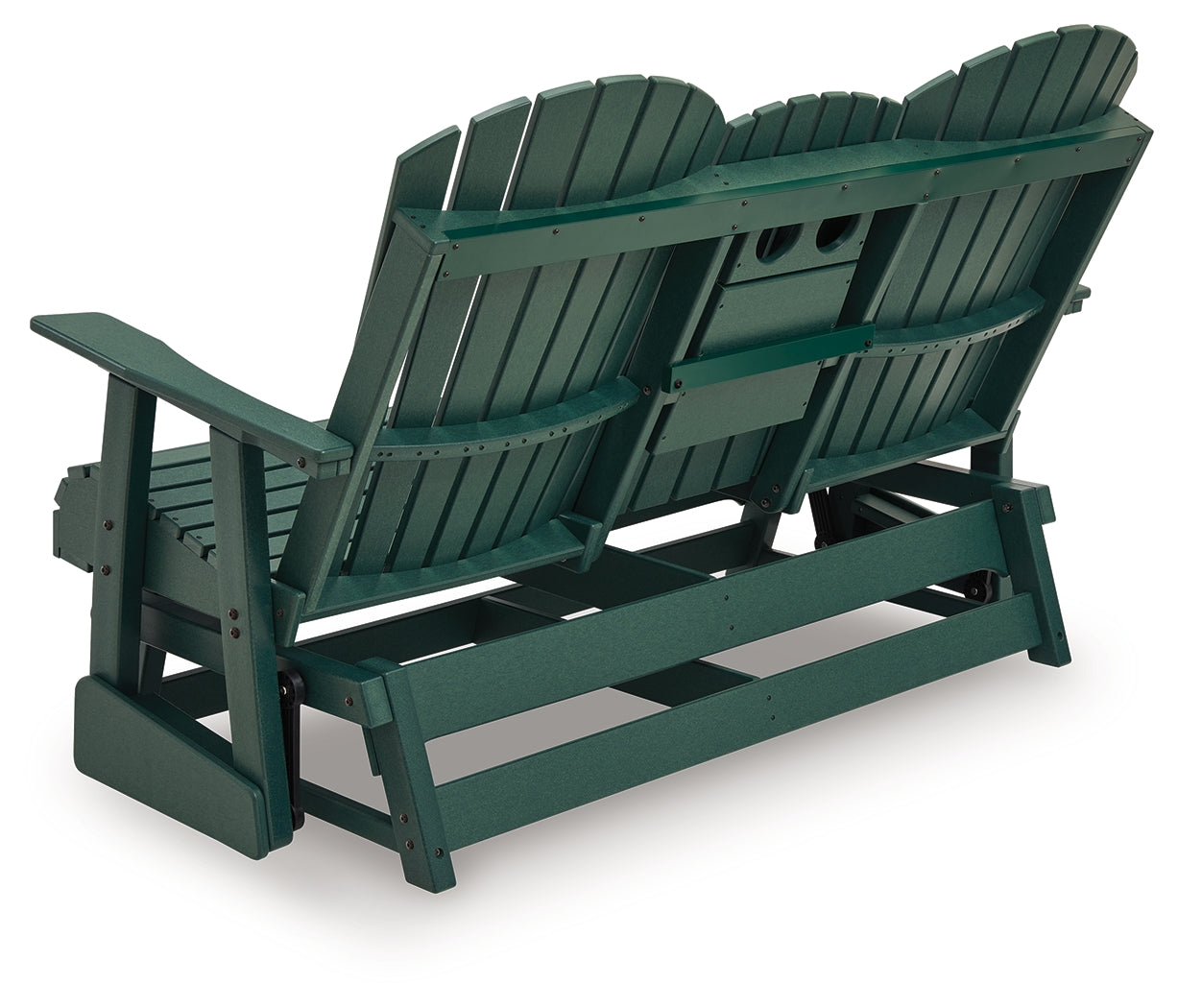 Shell Beach Green Outdoor Loveseat Glider