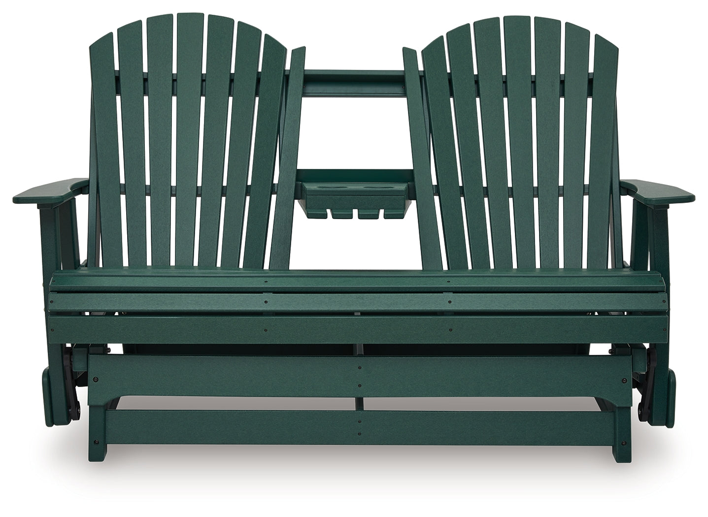 Shell Beach Green Outdoor Loveseat Glider