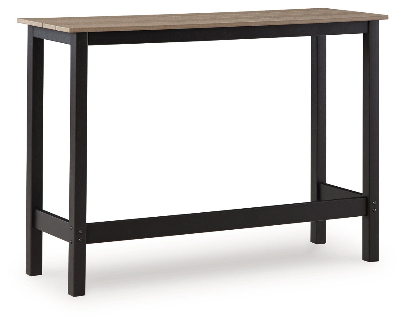Shoreline Beach Black/Beige Outdoor Counter Table and 2 Barstools