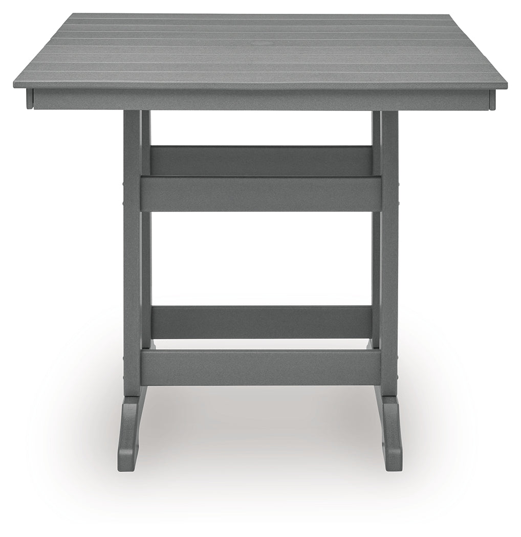 Sanctuary Dark Gray Beach Outdoor Counter Height Dining Table and 4 Barstools