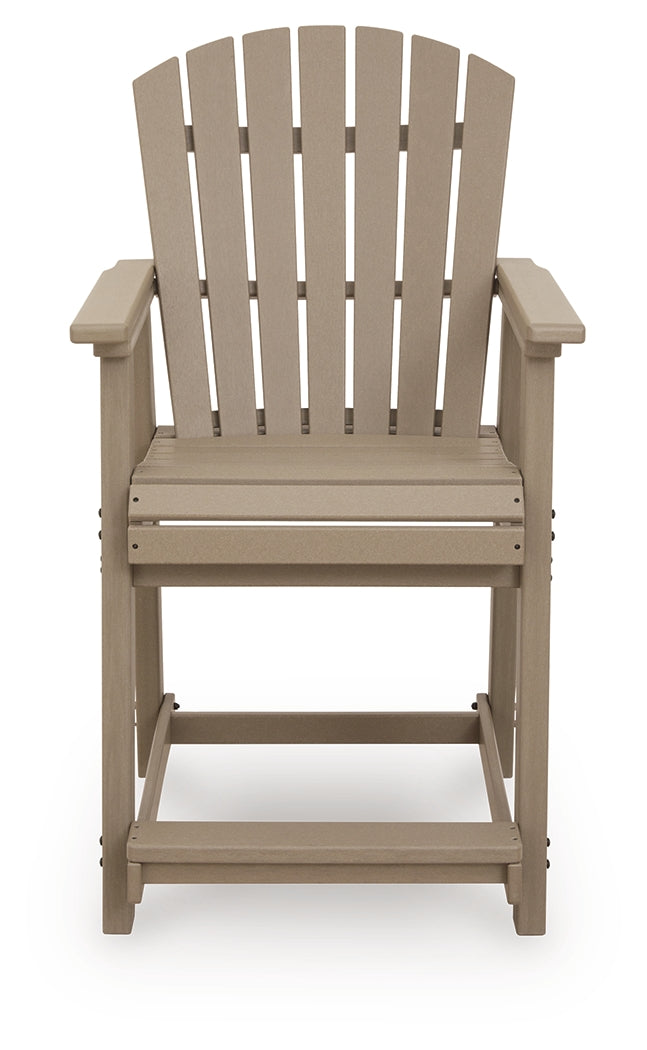 Seacliff Beach Medium Brown Outdoor Counter Height Bar Stool (Set of 2)