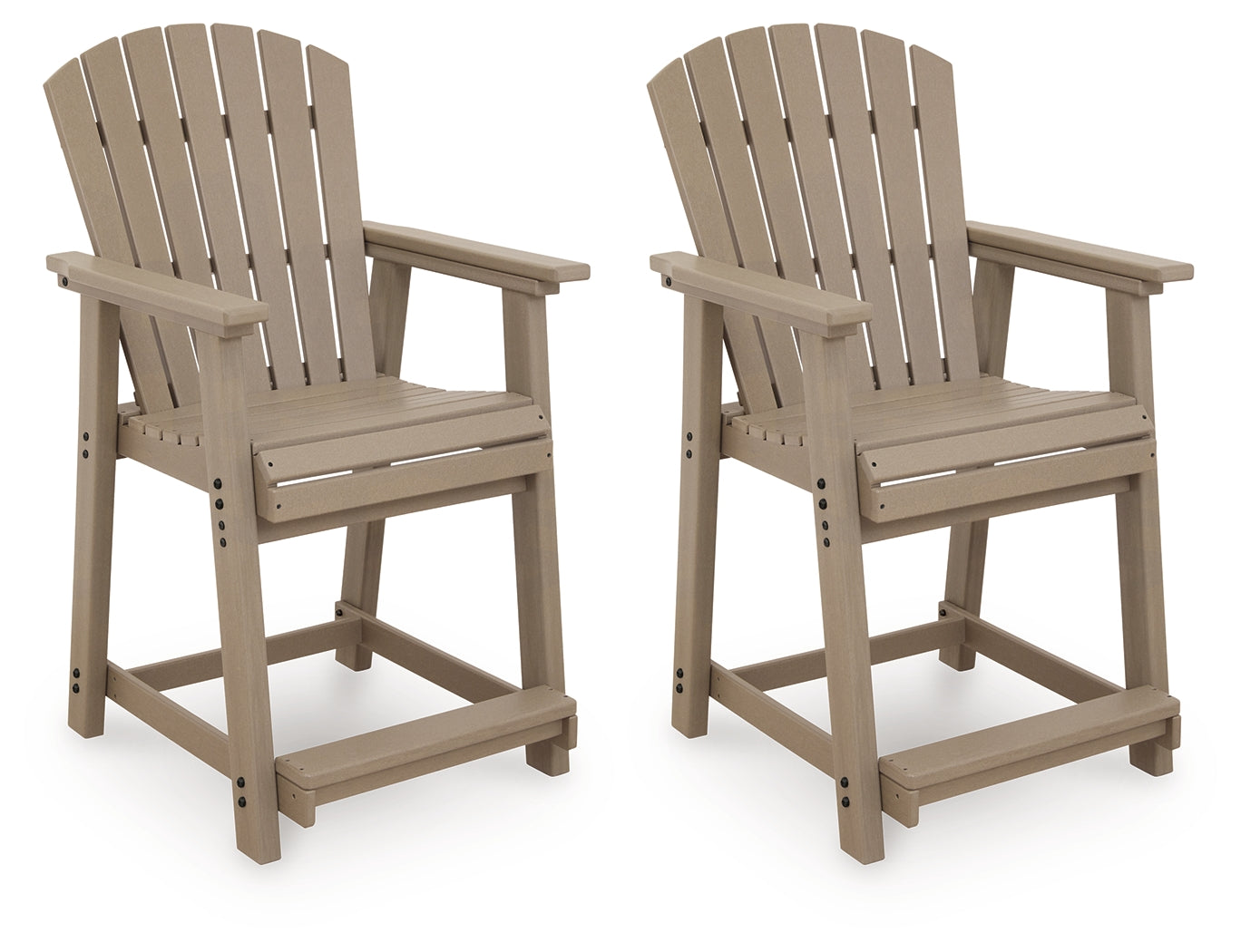 Seacliff Beach Medium Brown Outdoor Counter Height Bar Stool (Set of 2)